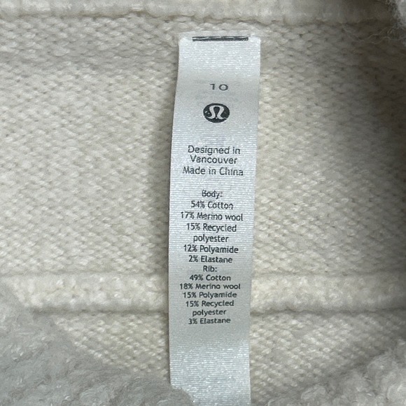 Lululemon Brushed Cotton Merino Tunic Sweater Vest Women's Sz Small Retail: $178 - Picture 9 of 10
